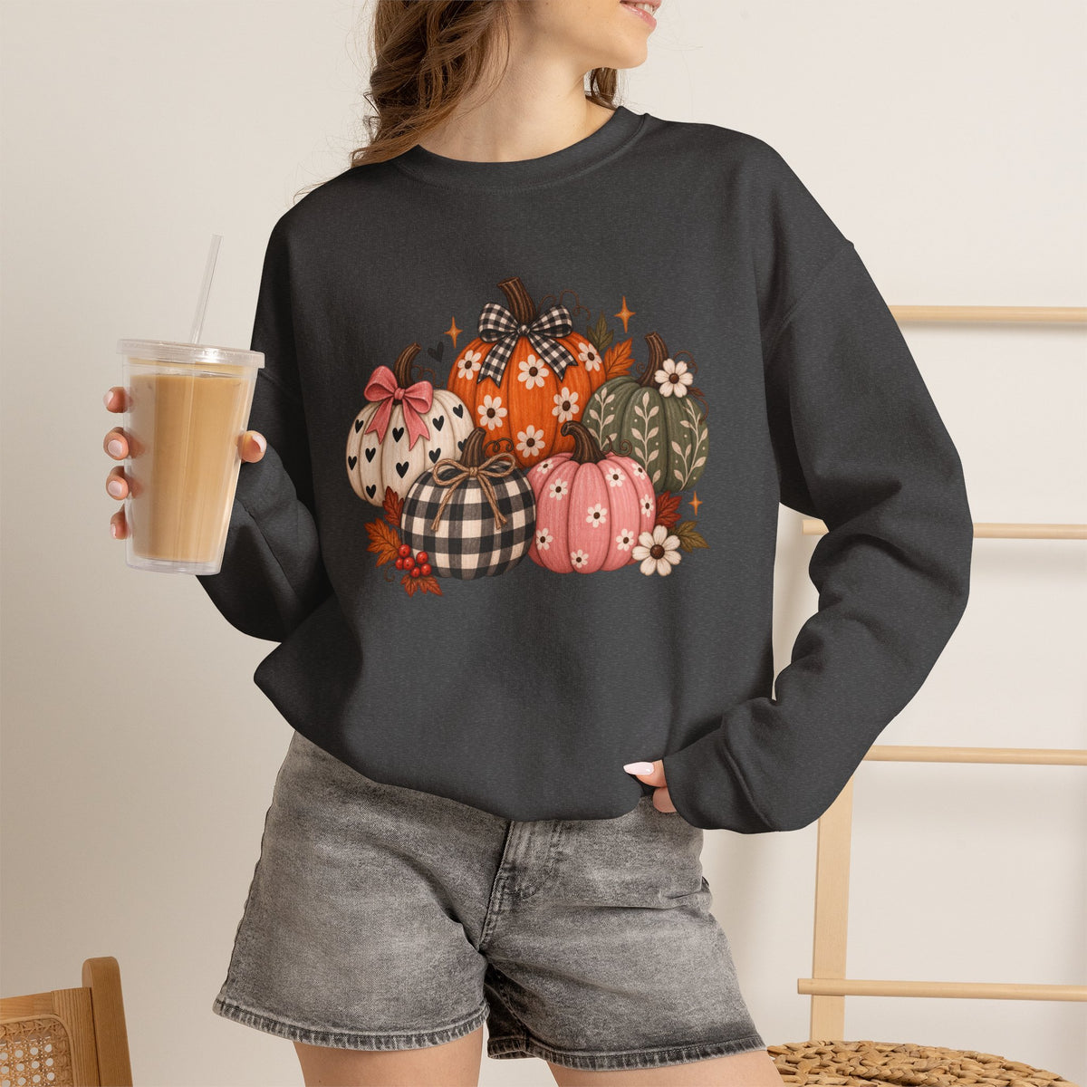 Spooky Season Pumpkin Fall Sweatshirt, Cute Halloween Gift For Women