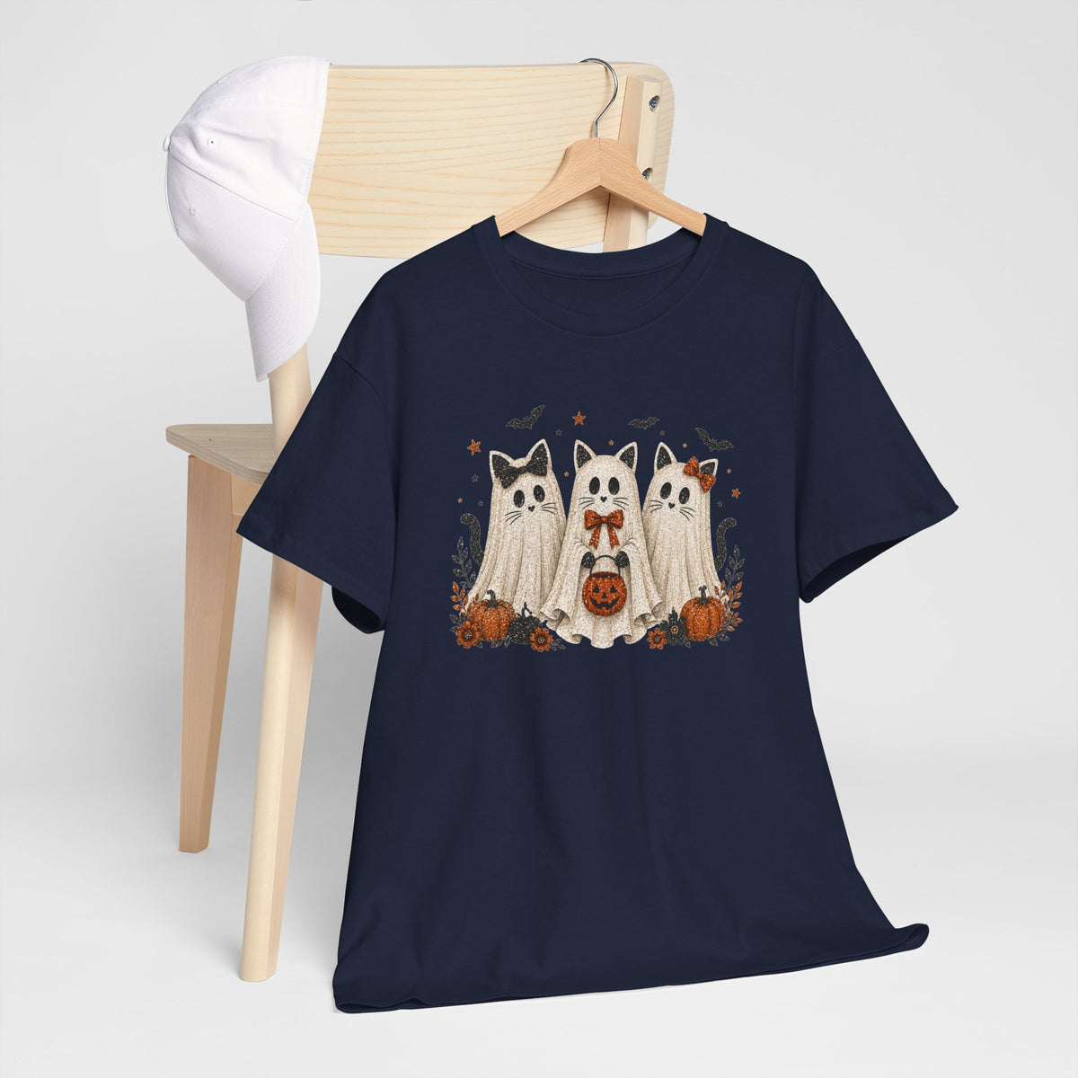 Spooky Season Halloween Ghost Cat Shirt, Funny Sarcastic Gift For Women