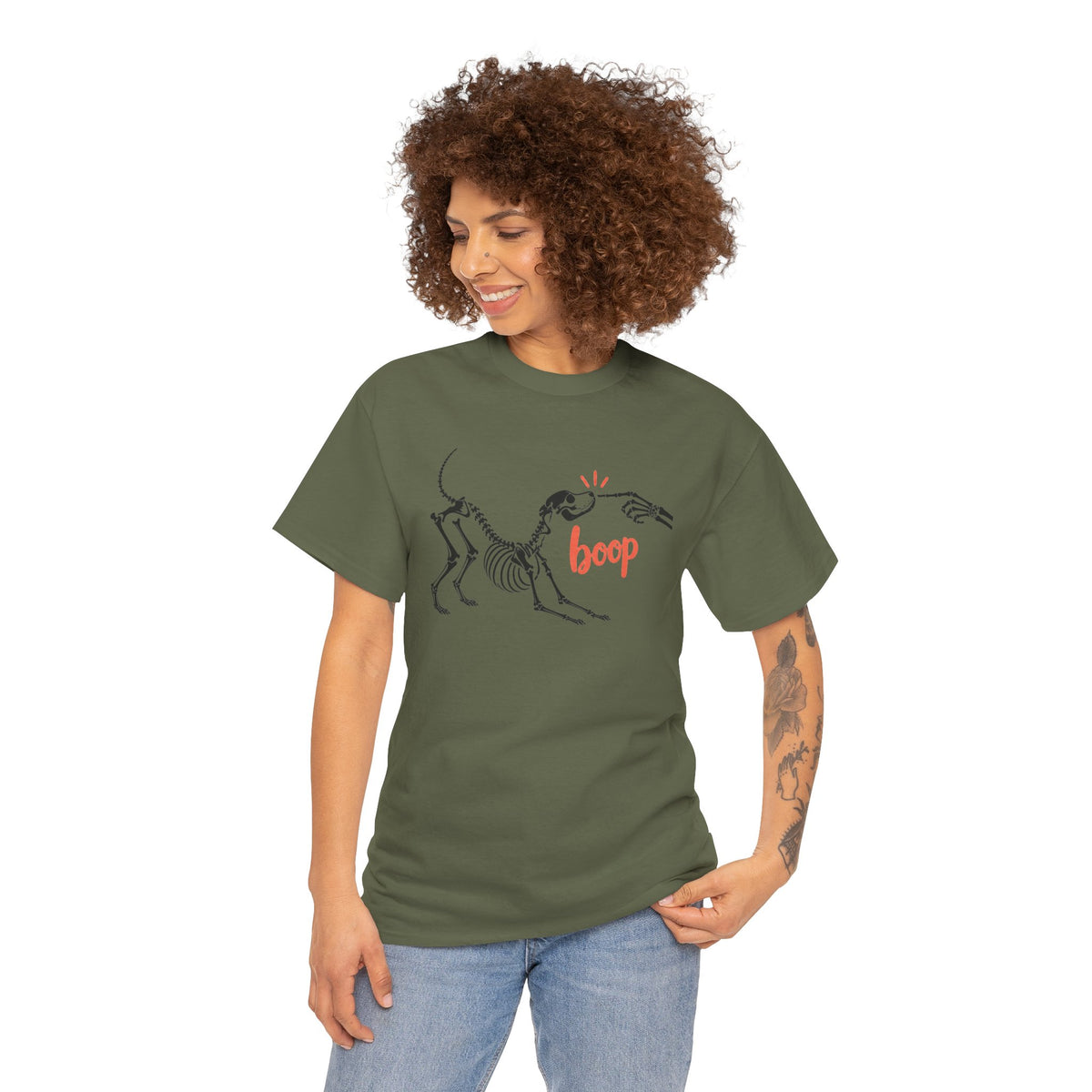 Spooky Season Halloween Skeleton Shirt, Boop Dog Trendy Fall Gift For Women