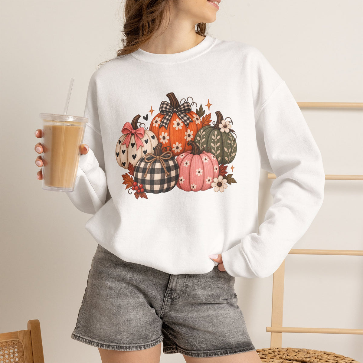 Spooky Season Pumpkin Fall Sweatshirt, Cute Halloween Gift For Women