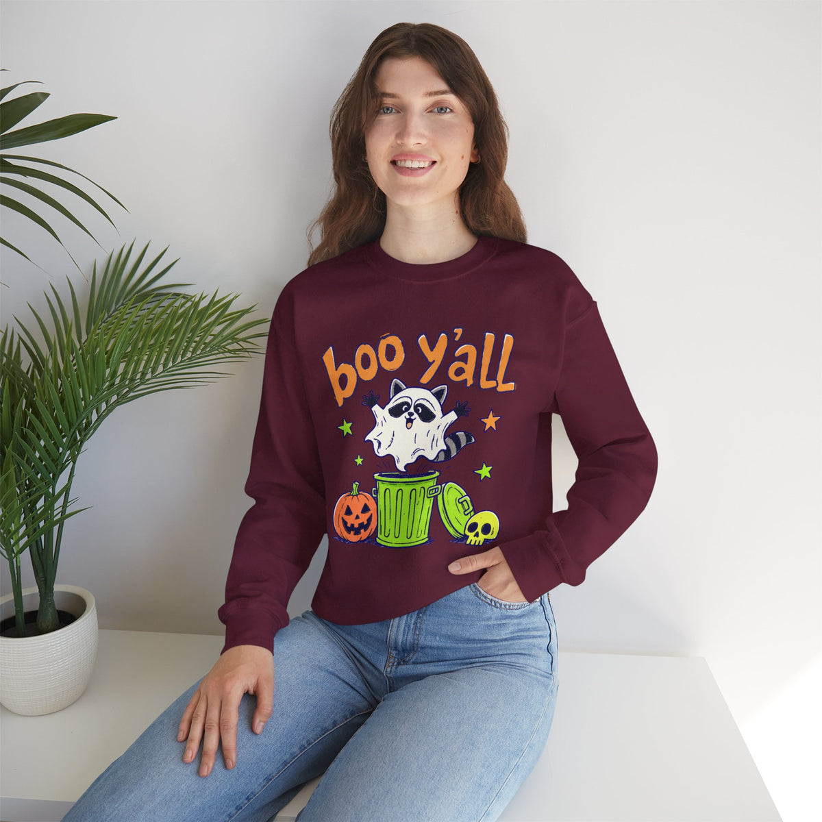 Spooky Season Halloween Raccoon Ghost Sweatshirt, Funny Trick Or Treat Shirt For Women