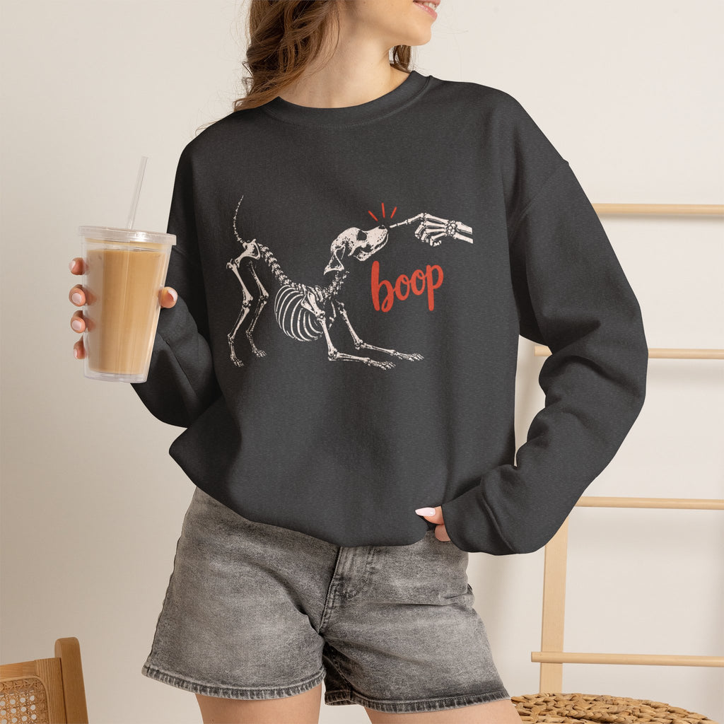 Spooky Season Halloween Dog Skeleton Sweatshirt, Funny Boo-P Trick Or Treat Shirt For Women