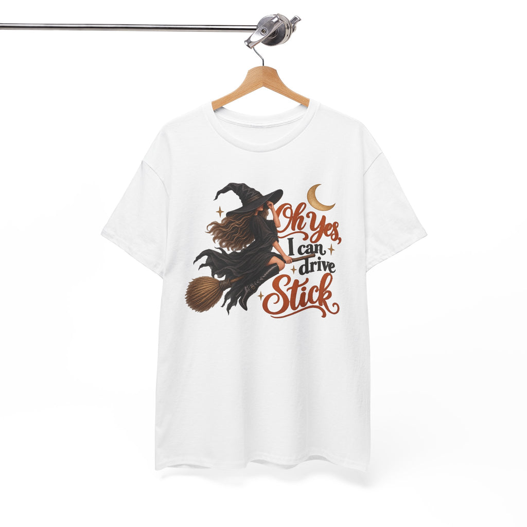 Funny I Can Drive Stick Witch Shirt, Spooky Season Halloween TShirt, Trendy Fall Gift For Women