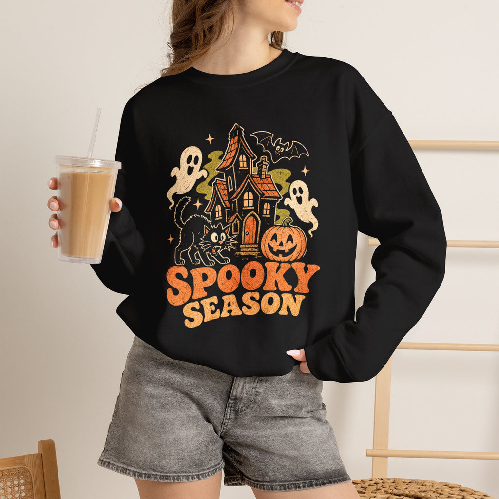 Spooky Season Halloween Ghost Sweatshirt, Funny Trick Or Treat Shirt For Women