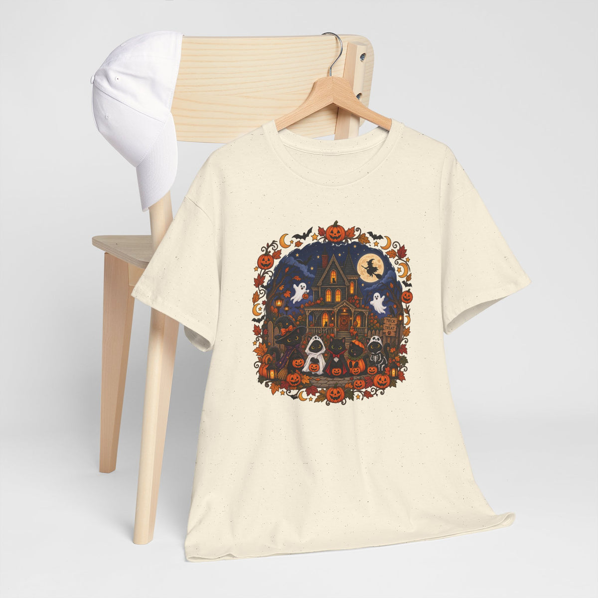 Spooky Season Halloween Ghost Cat Shirt, Funny Trick Or Treat Gift For Women