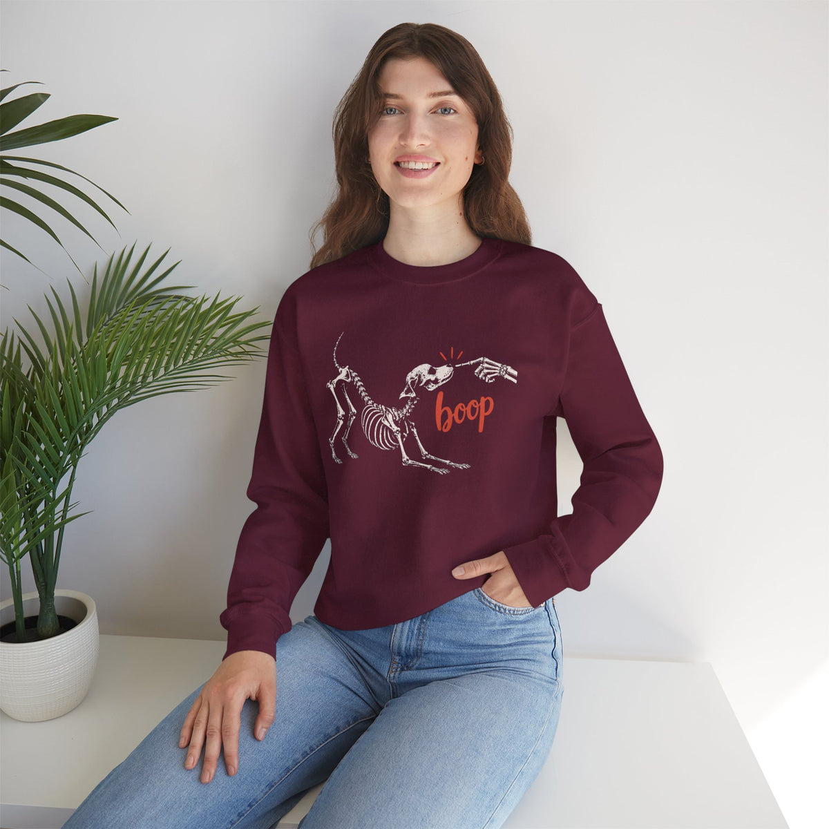 Spooky Season Halloween Dog Skeleton Sweatshirt, Funny Boo-P Trick Or Treat Shirt For Women