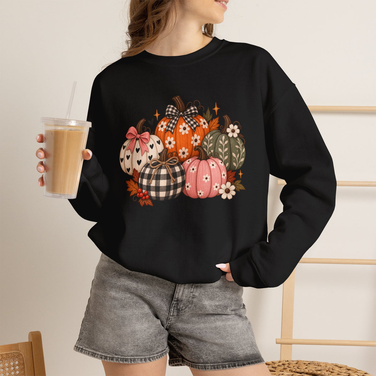 Spooky Season Pumpkin Fall Sweatshirt, Cute Halloween Gift For Women