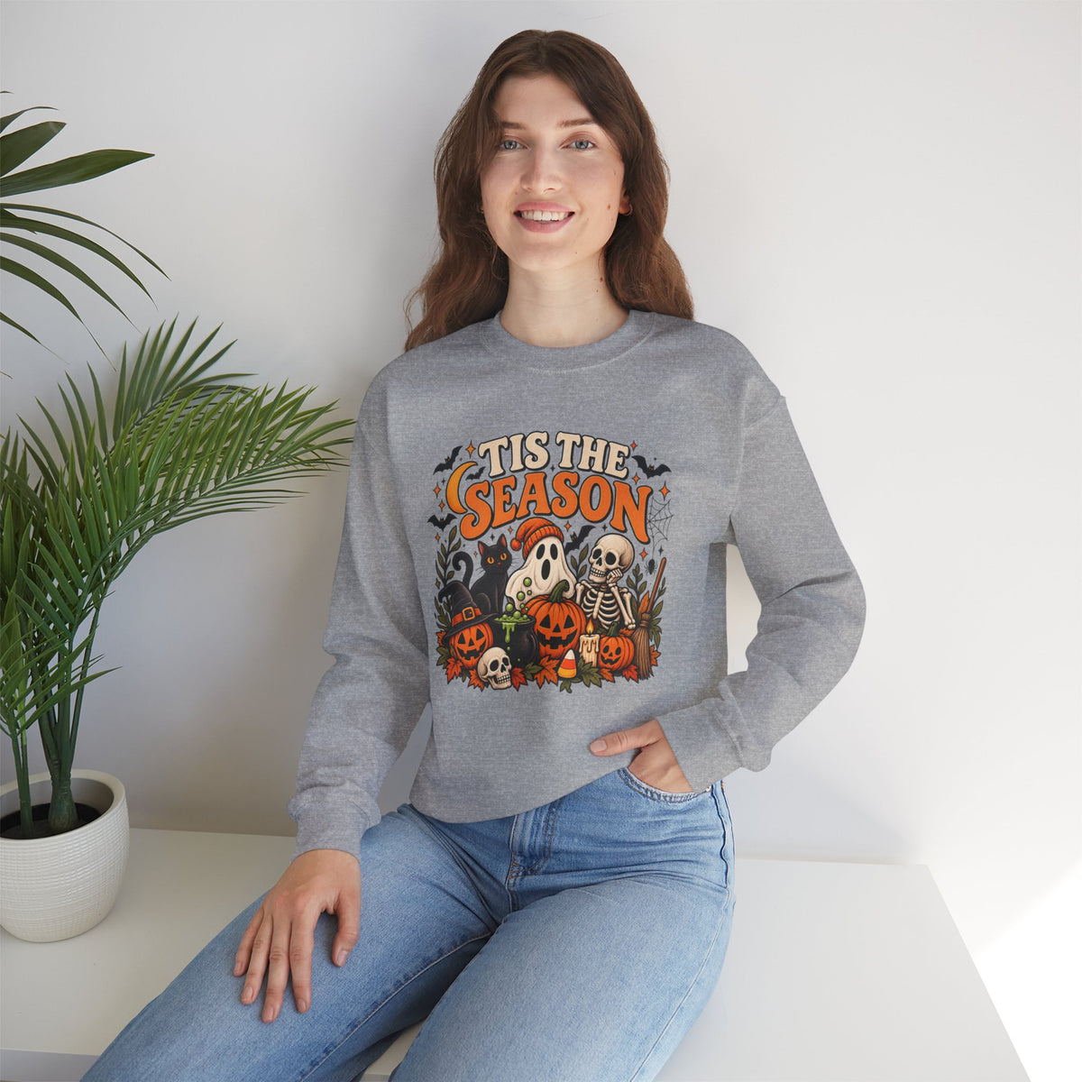 Spooky Vibes Halloween Ghost Sweatshirt, Tis The Season Shirt For Women