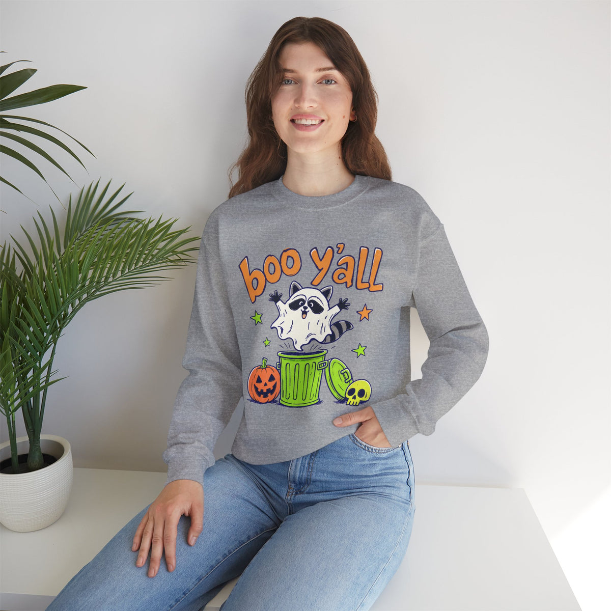 Spooky Season Halloween Raccoon Ghost Sweatshirt, Funny Trick Or Treat Shirt For Women