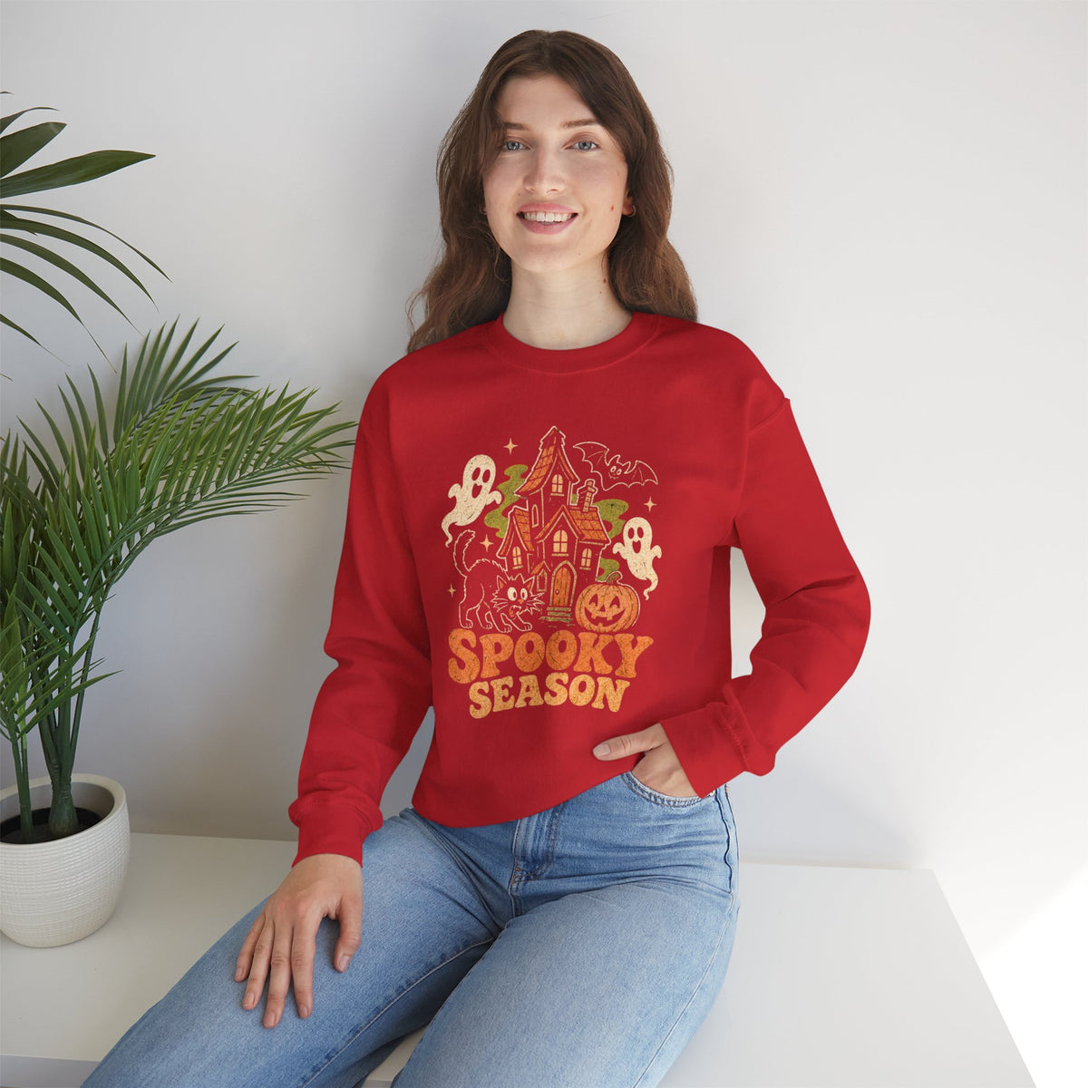 Spooky Season Halloween Ghost Sweatshirt, Funny Trick Or Treat Shirt For Women