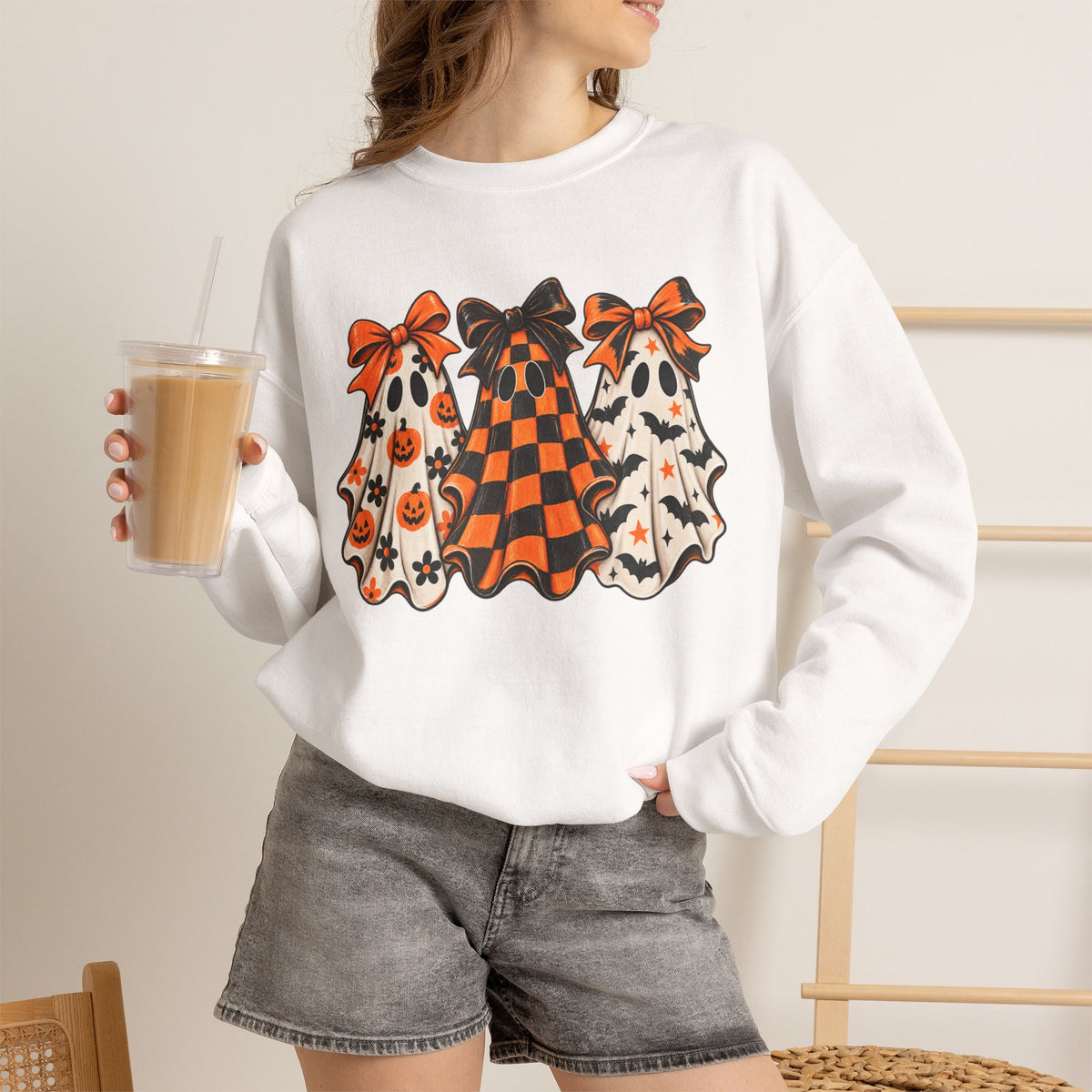 Spooky Season Halloween Ghost Sweatshirt, Funny Boo Gift For Women