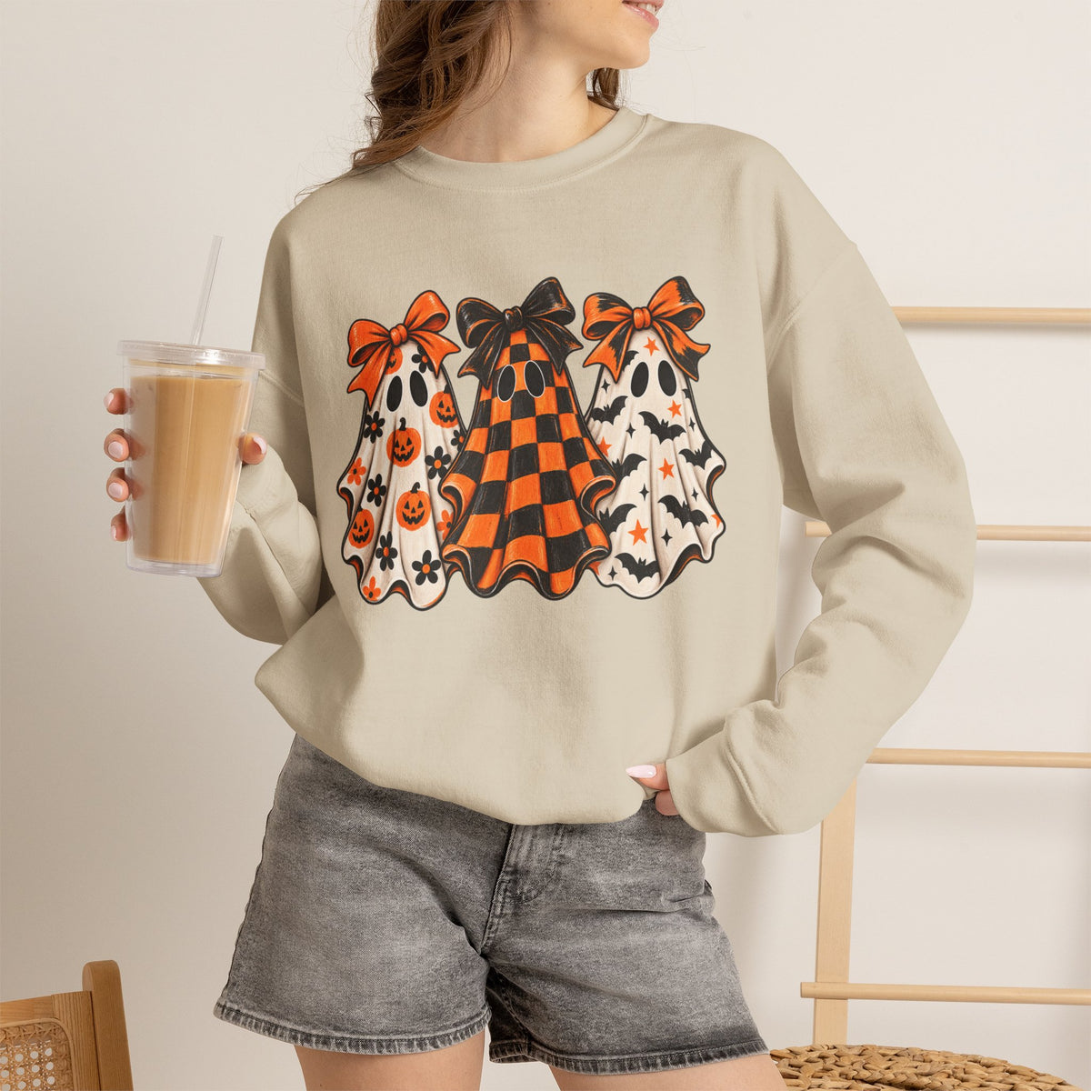Spooky Season Halloween Ghost Sweatshirt, Funny Boo Gift For Women