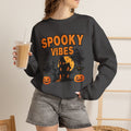 Spooky Vibes Halloween Ghost Sweatshirt, Funny Trick Or Treat Shirt For Women