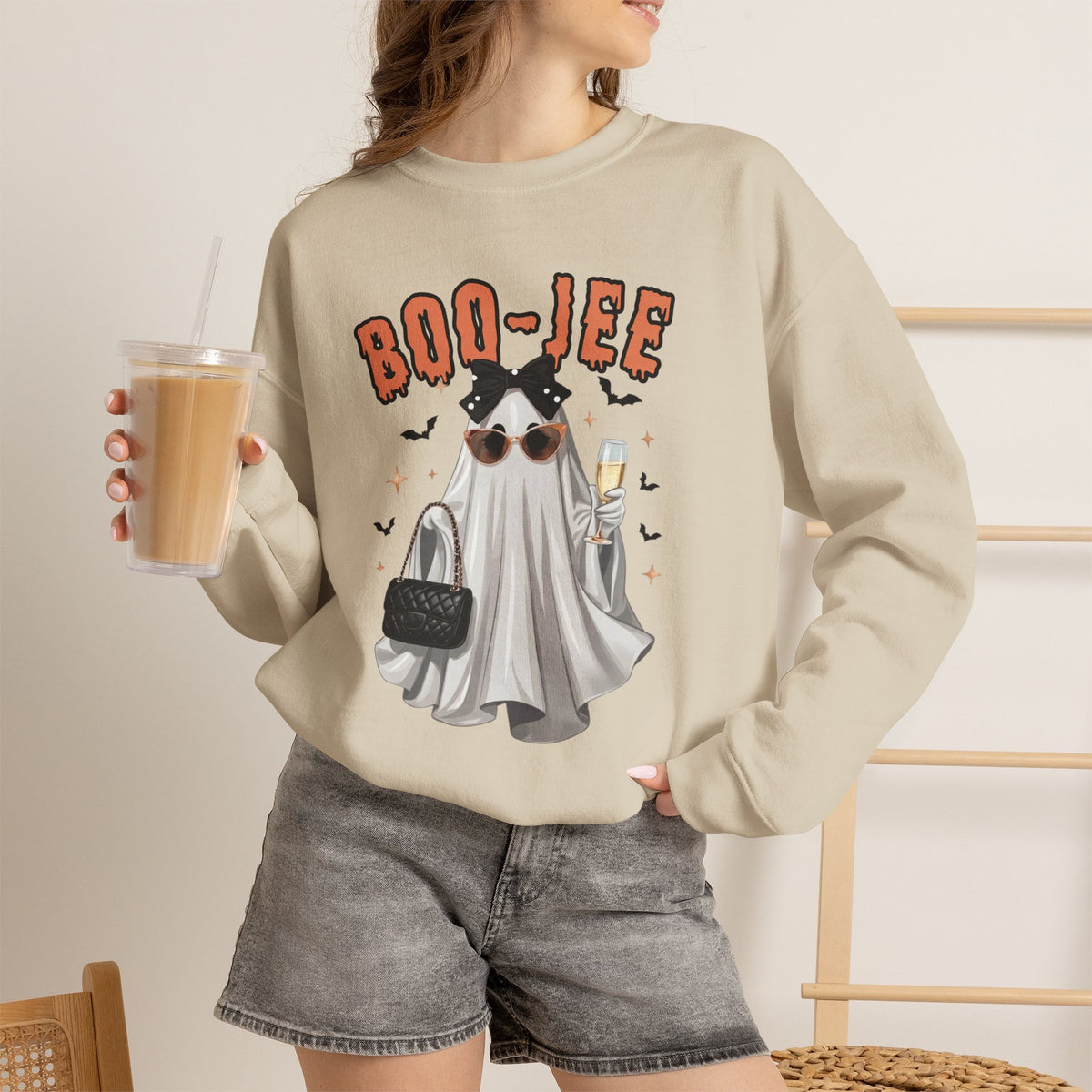 Spooky Season Halloween Boojee Ghost Sweatshirt, Funny Trick Or Treat Shirt For Women