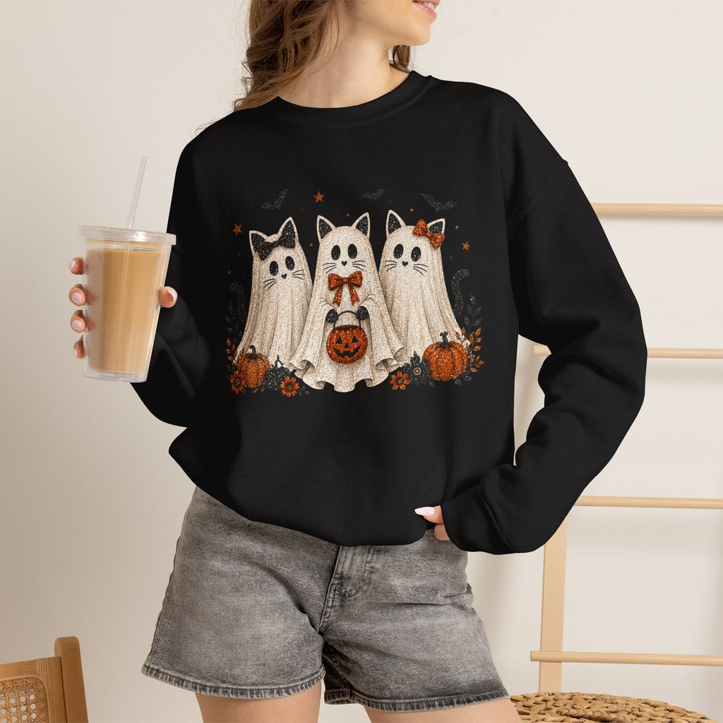 Spooky Season Halloween Ghost Sweatshirt, Funny Trick Or Treat Shirt For Women