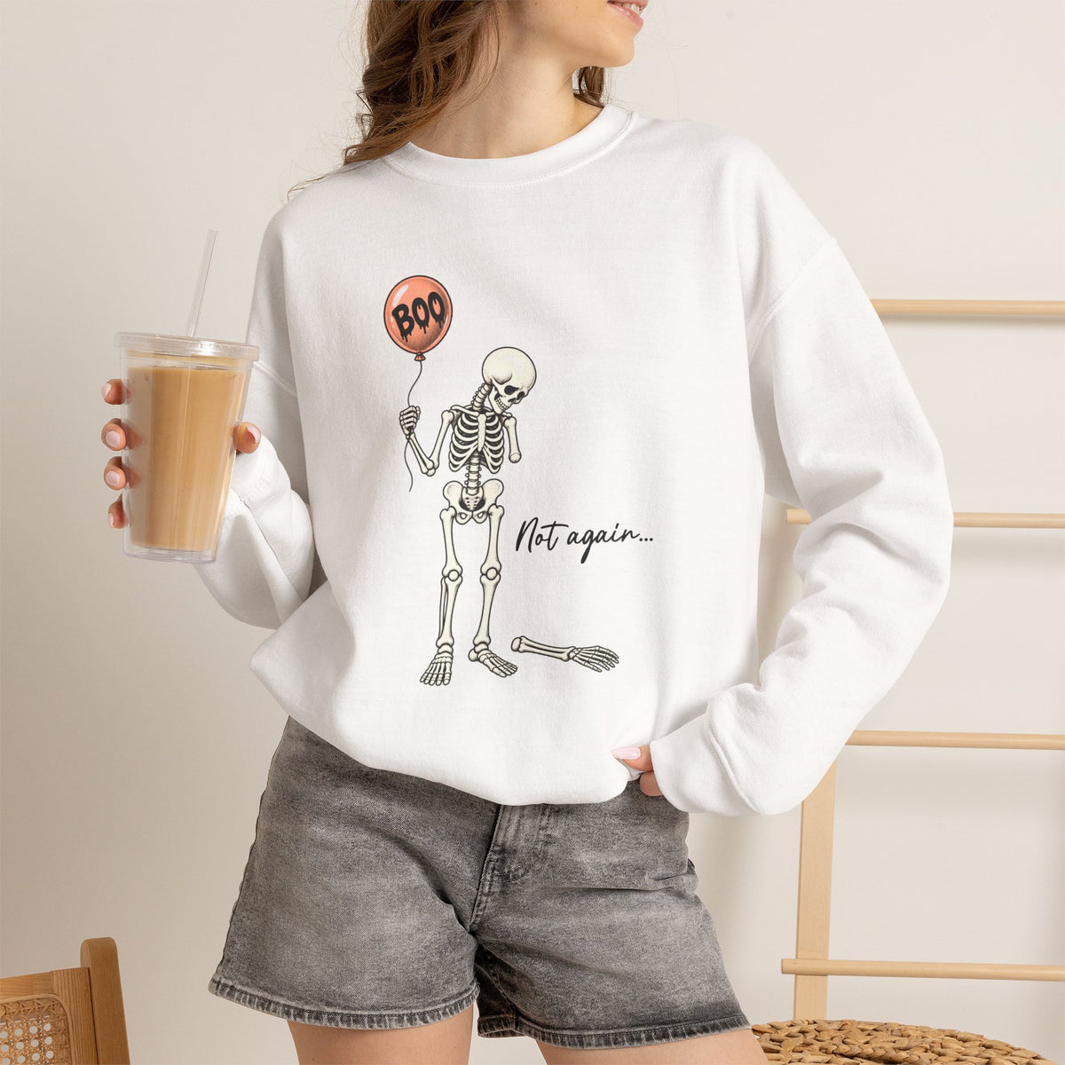 Spooky Season Halloween Skeleton Sweatshirt, Funny Sarcastic Gift For Women