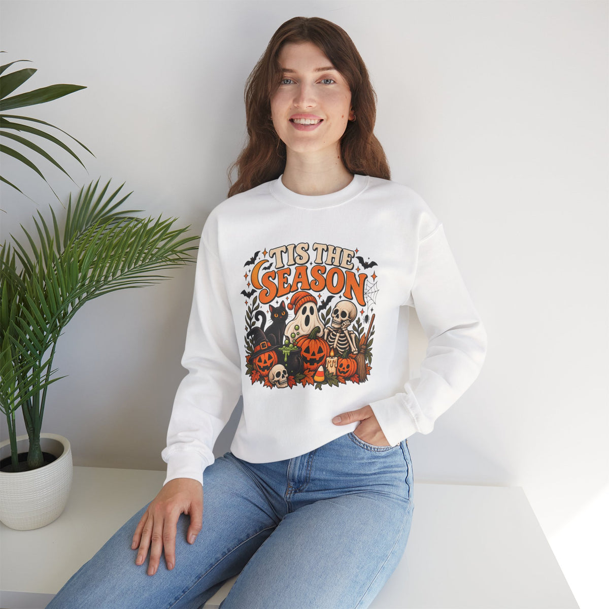 Spooky Vibes Halloween Ghost Sweatshirt, Tis The Season Shirt For Women
