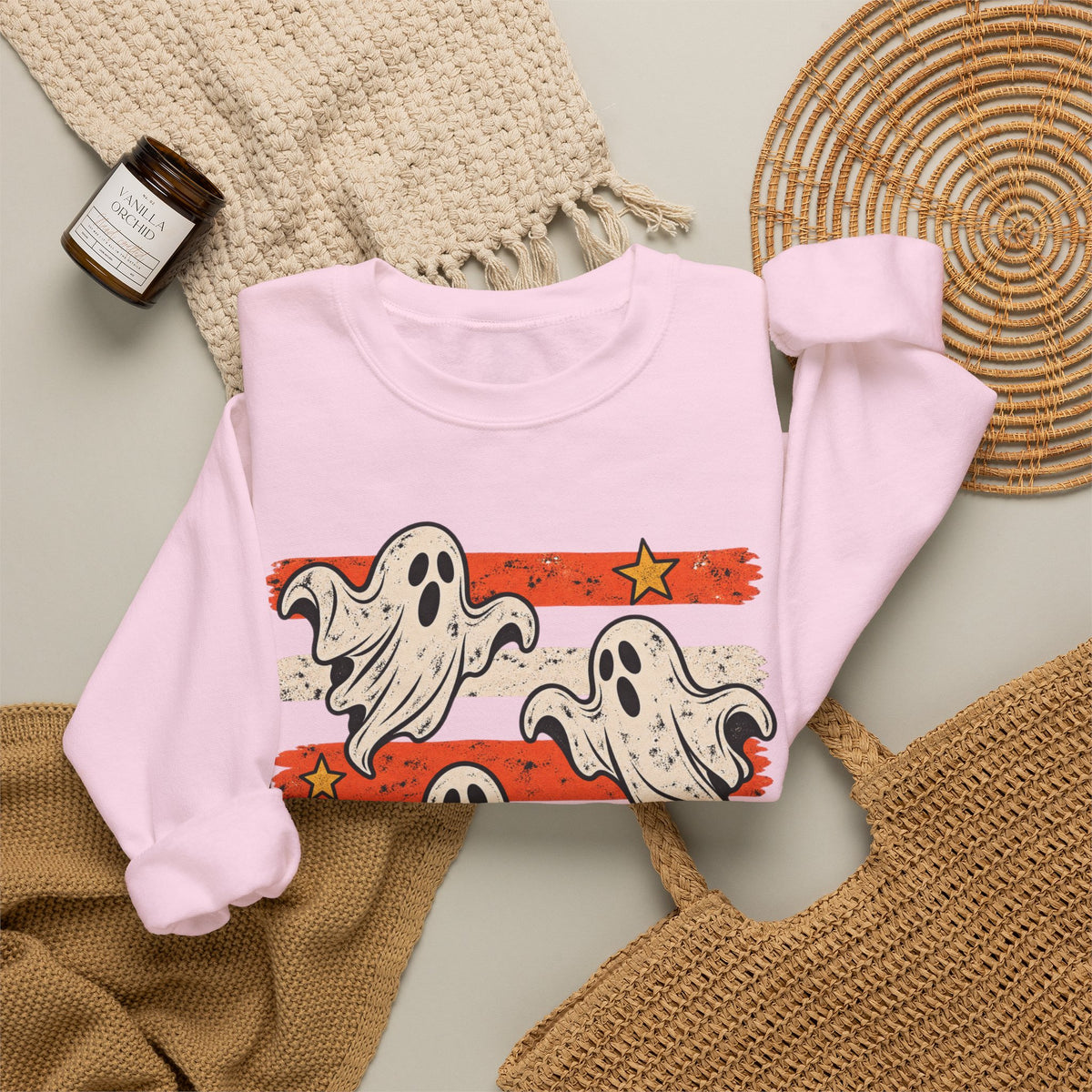 Spooky Season Halloween Ghost Sweatshirt, Fall Bat Gift For Women