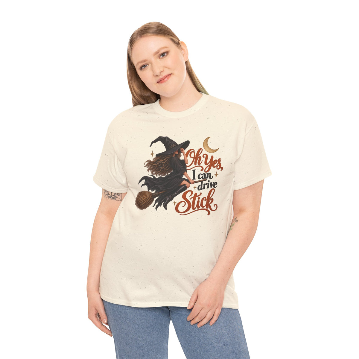 Funny I Can Drive Stick Witch Shirt, Spooky Season Halloween TShirt, Trendy Fall Gift For Women