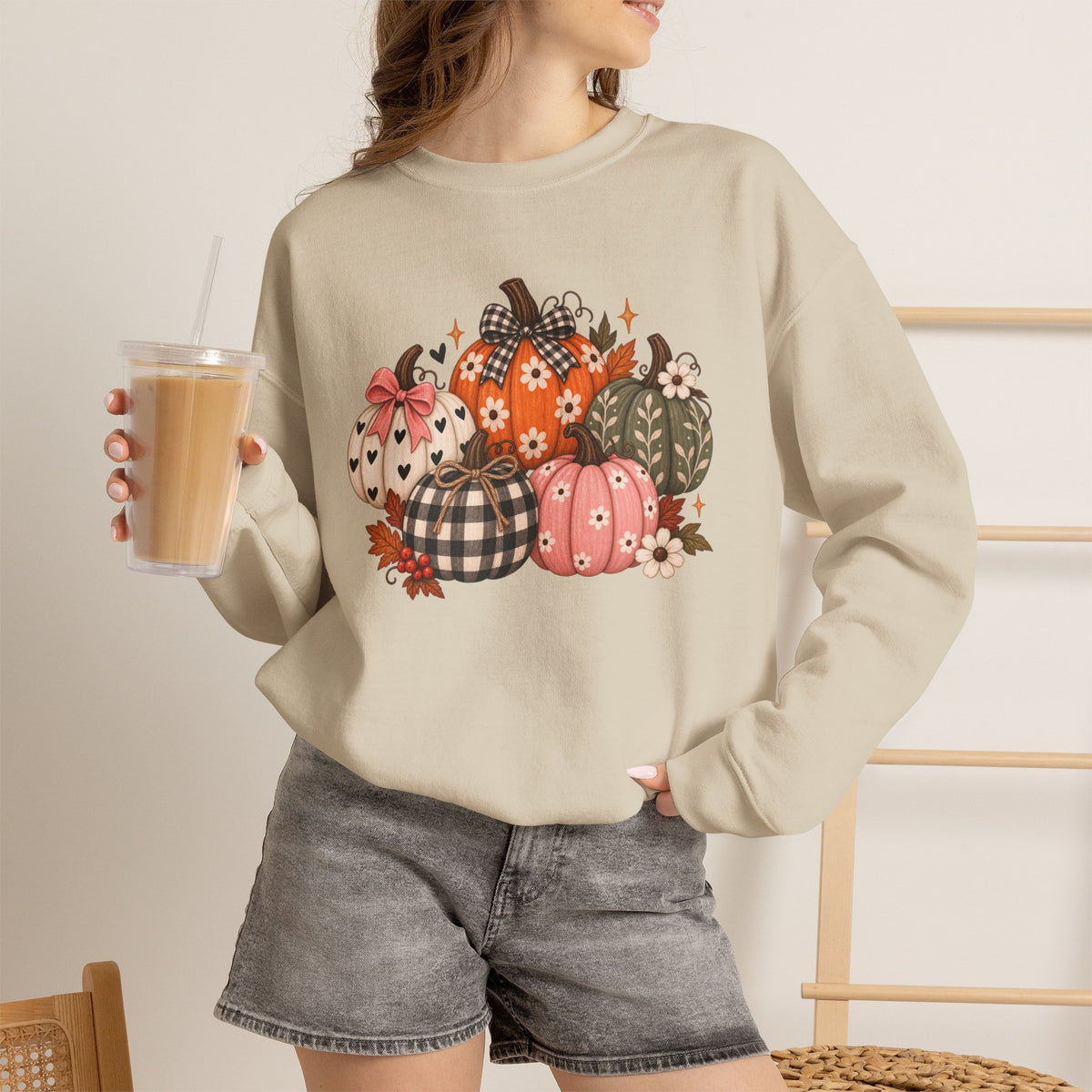 Spooky Season Pumpkin Fall Sweatshirt, Cute Halloween Gift For Women