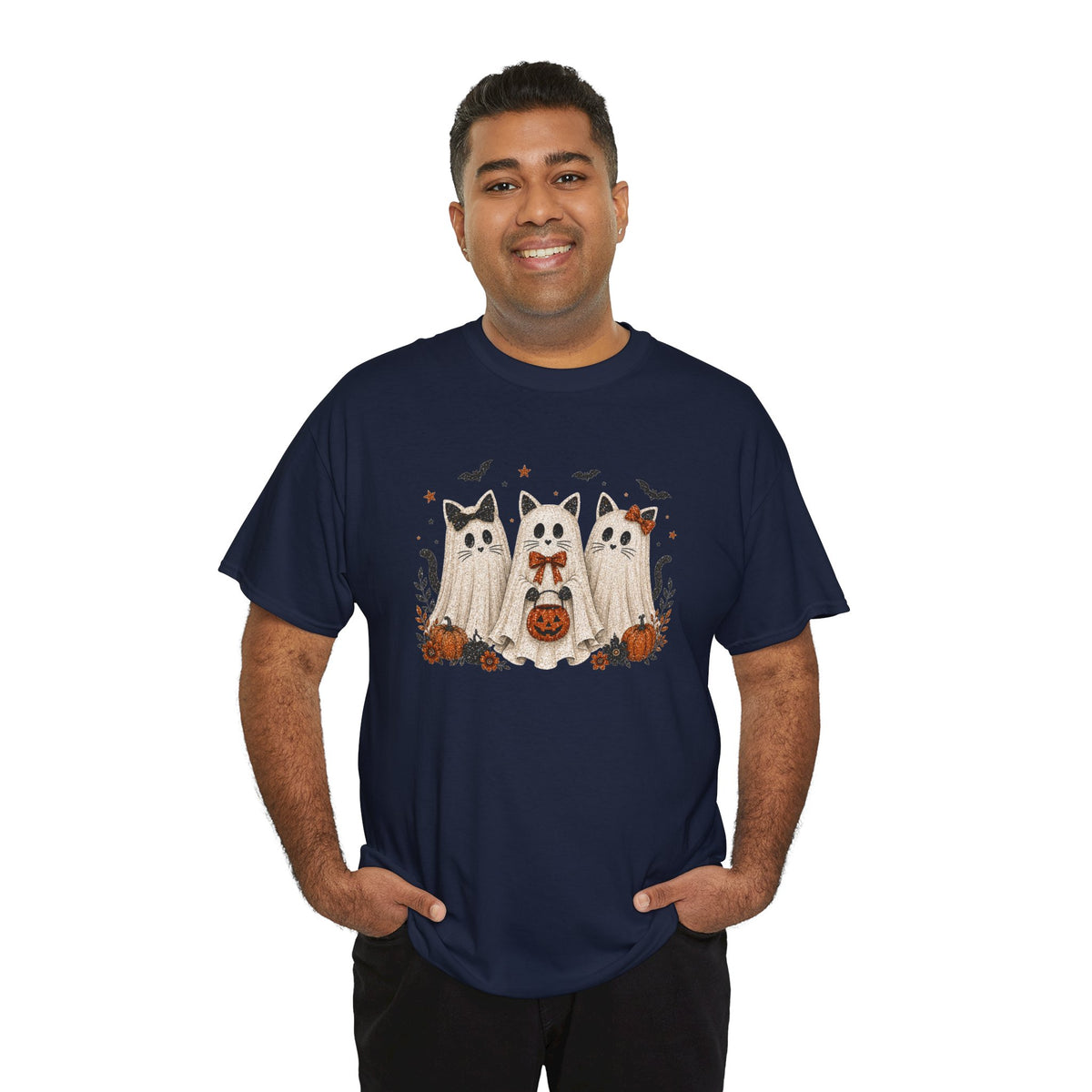 Spooky Season Halloween Ghost Cat Shirt, Funny Sarcastic Gift For Women