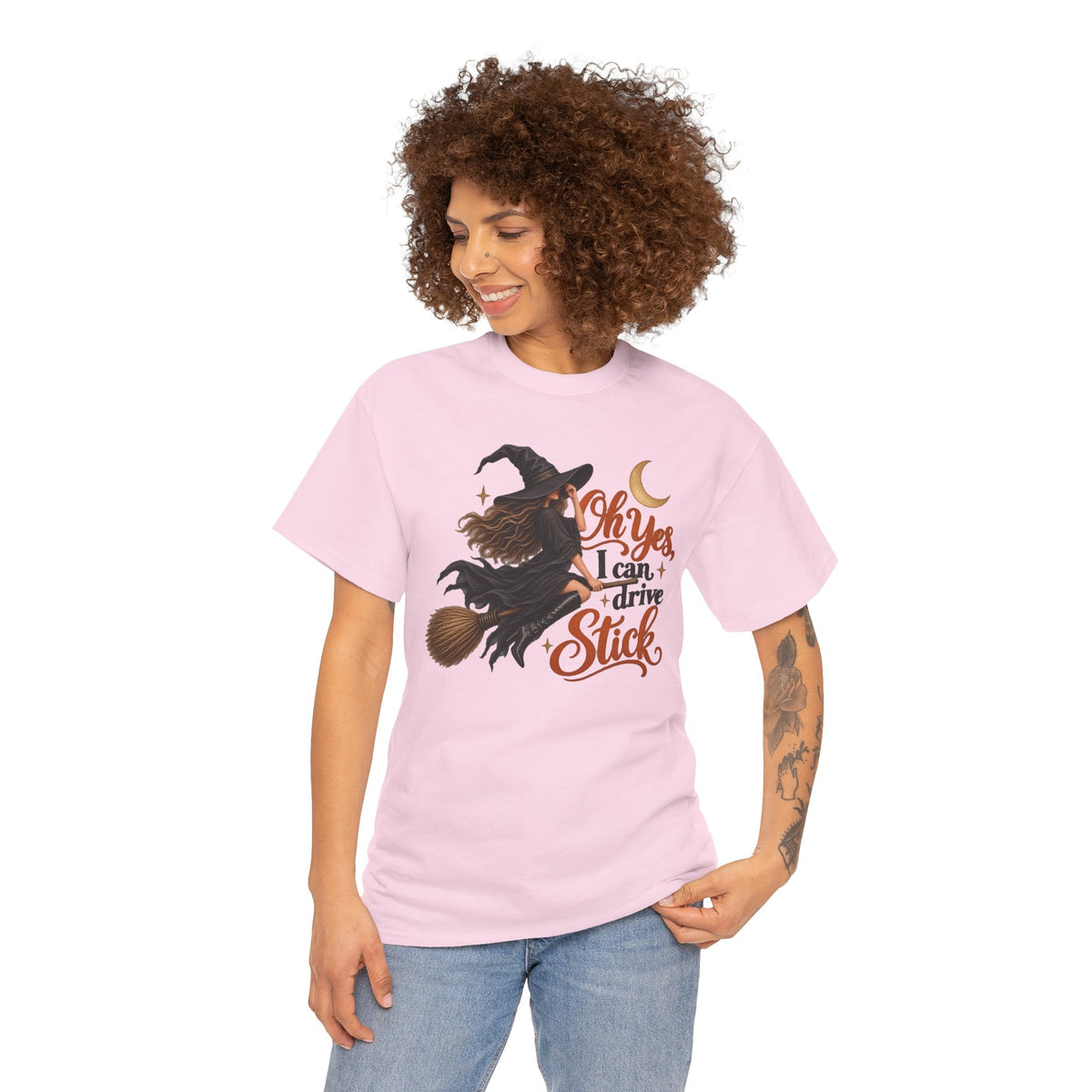 Funny I Can Drive Stick Witch Shirt, Spooky Season Halloween TShirt, Trendy Fall Gift For Women