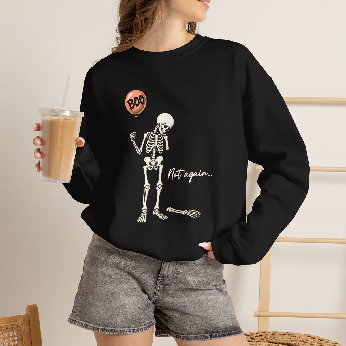 Spooky Season Halloween Skeleton Sweatshirt, Funny Sarcastic Gift For Women