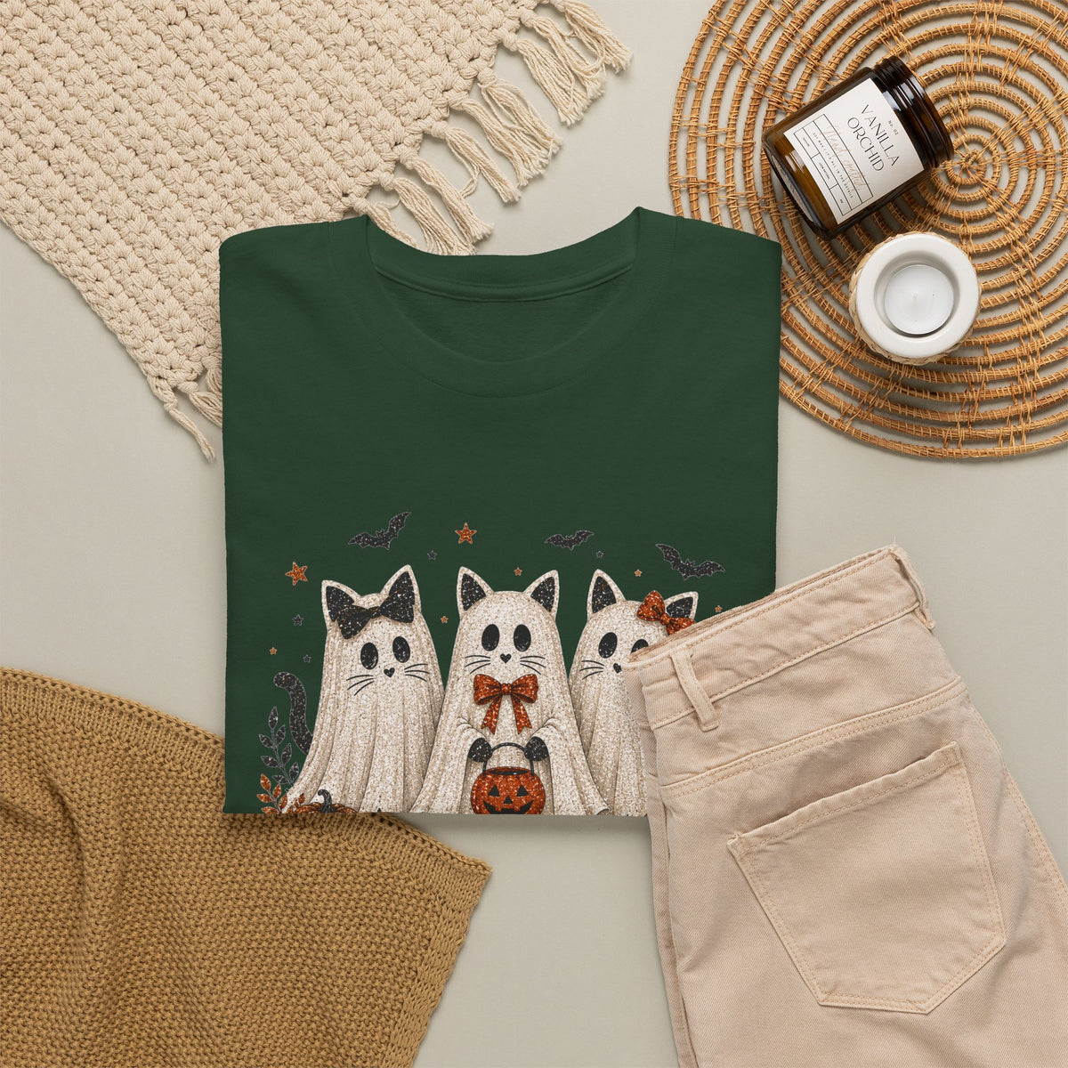 Spooky Season Halloween Ghost Cat Shirt, Funny Sarcastic Gift For Women