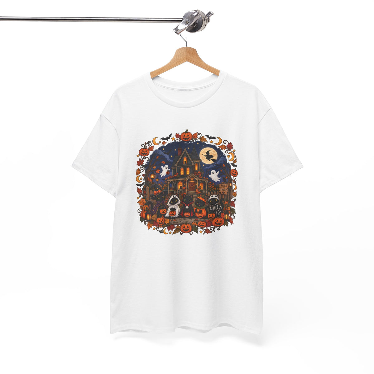 Spooky Season Halloween Ghost Cat Shirt, Funny Trick Or Treat Gift For Women