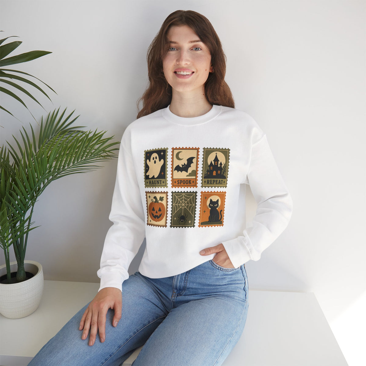 Spooky Season Halloween Ghost Sweatshirt, Funny Trick Or Treat Shirt For Women