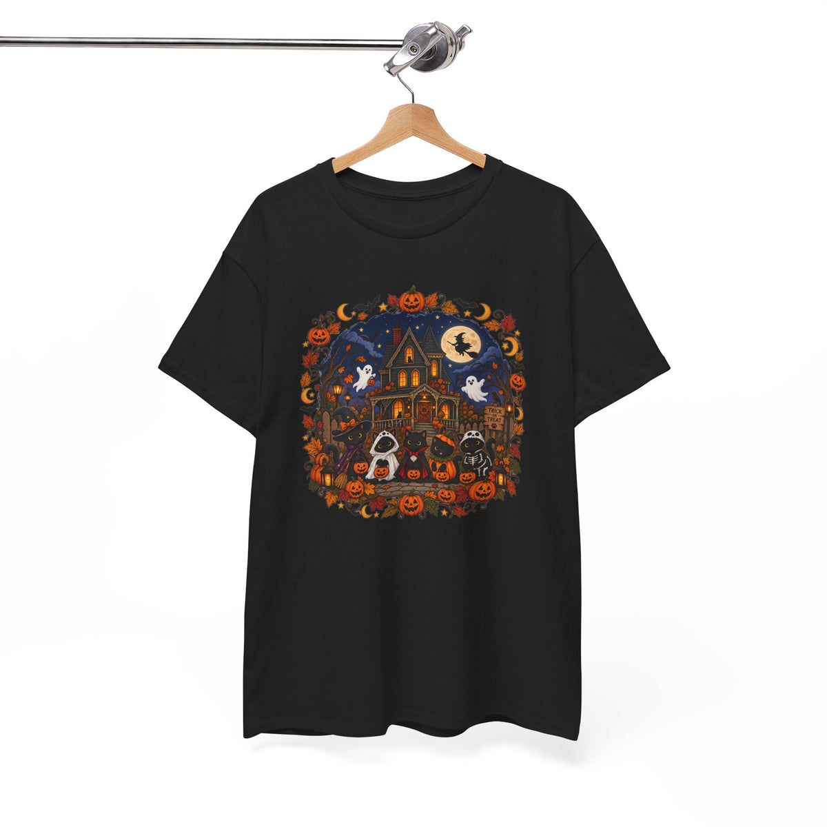 Spooky Season Halloween Ghost Cat Shirt, Funny Trick Or Treat Gift For Women