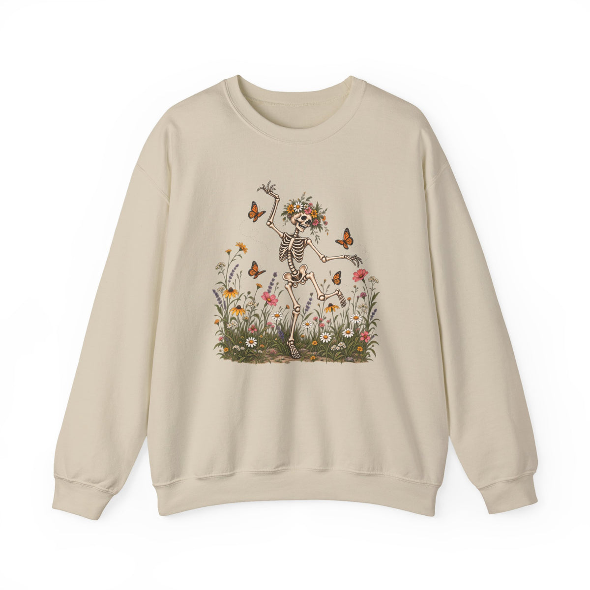 Spooky Season Floral Halloween Skeleton Sweatshirt, Funny Fall Shirt For Women
