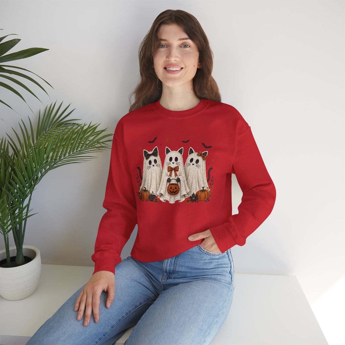 Spooky Season Halloween Ghost Sweatshirt, Funny Trick Or Treat Shirt For Women