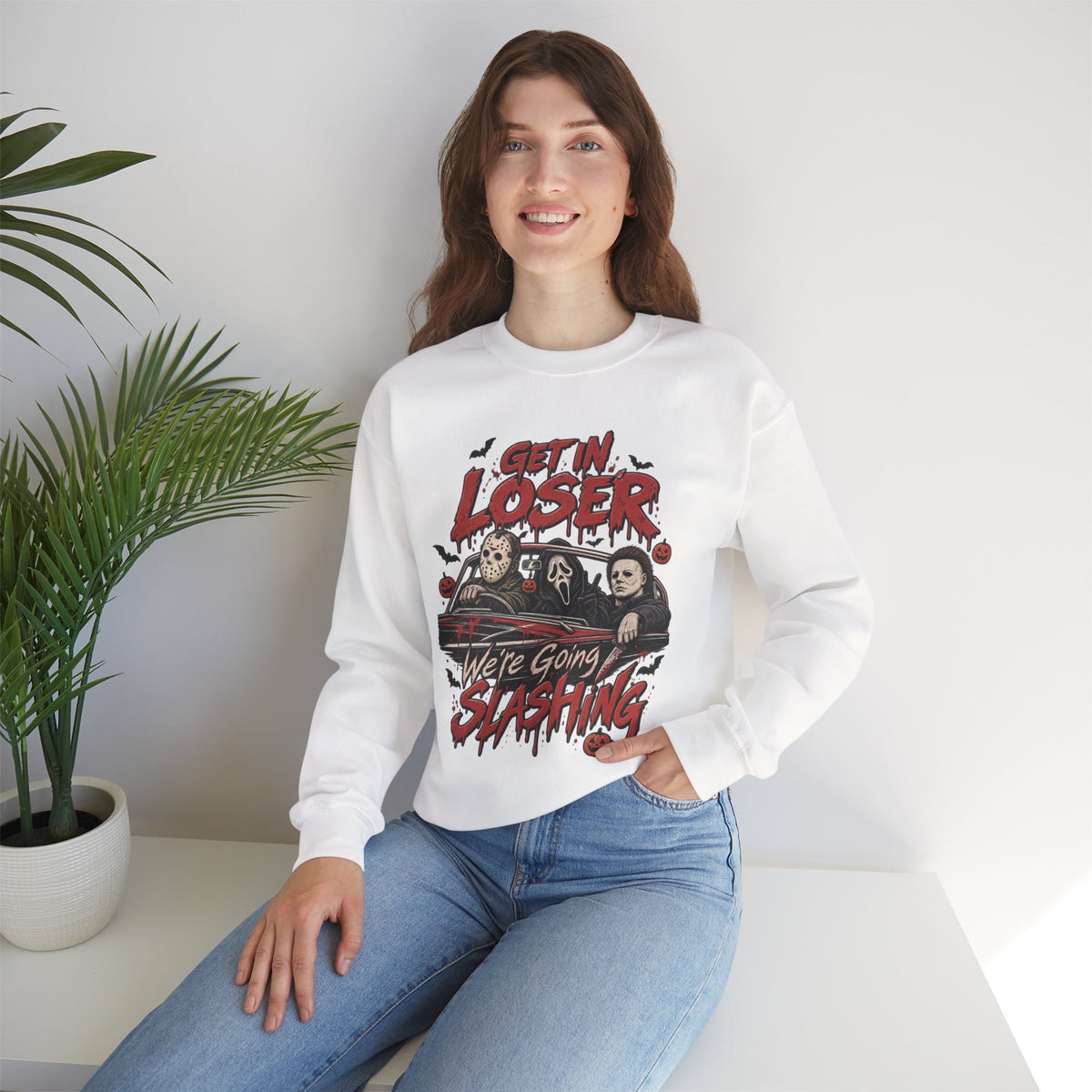 Spooky Season Halloween Skeleton Sweatshirt, Funny Sarcastic Horror Movie Gift For Women