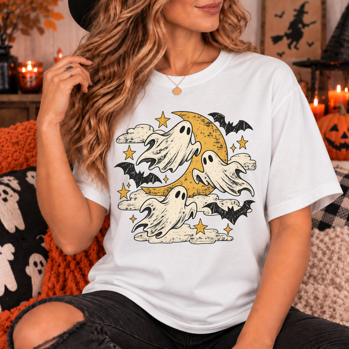 Spooky Season Halloween Ghost Shirt, Trendy Fall Gift For Women