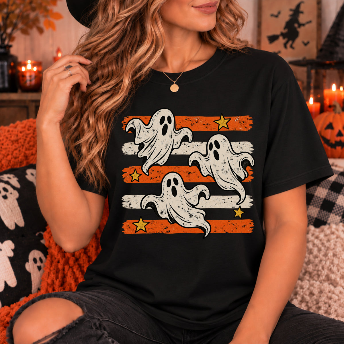 Spooky Season Halloween Ghost Shirt, Trendy Fall Gift For Women