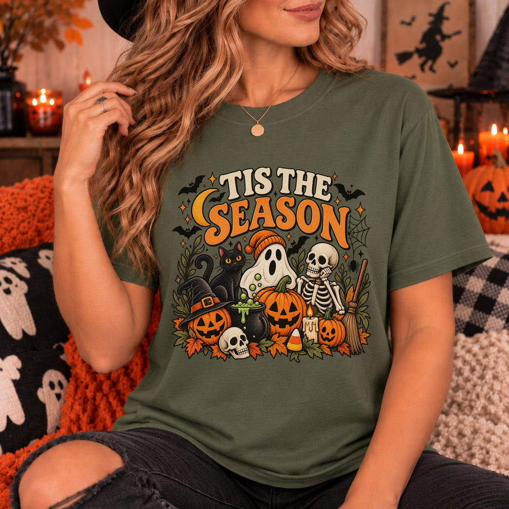 Spooky Season Halloween Ghost Shirt, Tis The Season Fall Gift For Women