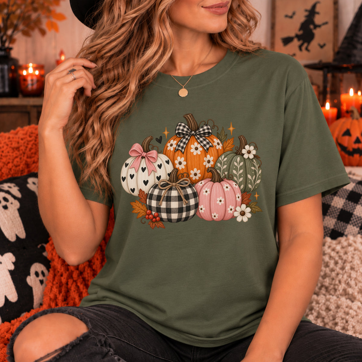 Trendy Fall Shirt For Women, Spooky Season Halloween Pumpkin Gift