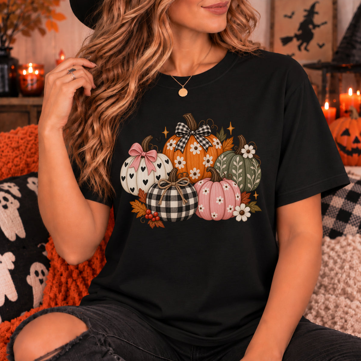 Trendy Fall Shirt For Women, Spooky Season Halloween Pumpkin Gift