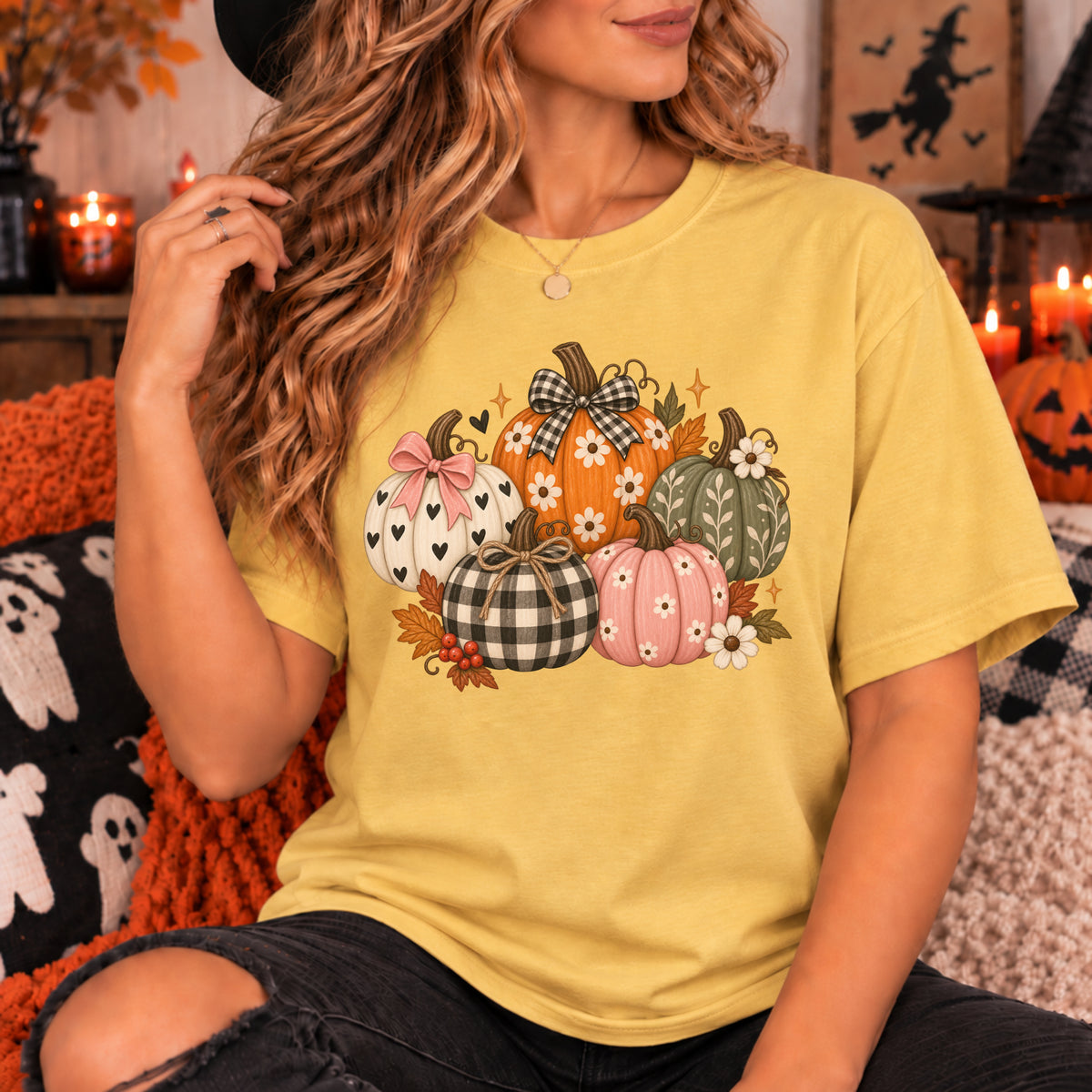 Trendy Fall Shirt For Women, Spooky Season Halloween Pumpkin Gift