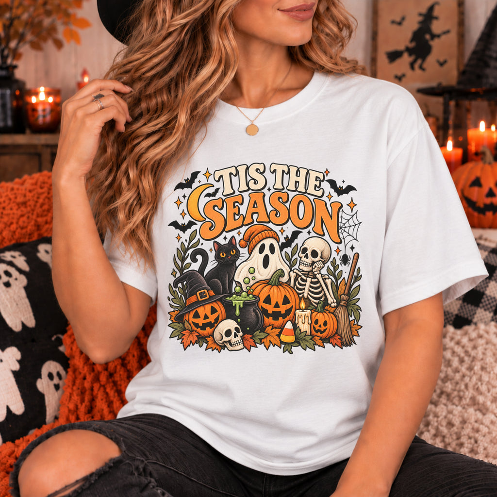 Spooky Season Halloween Ghost Shirt, Tis The Season Fall Gift For Women