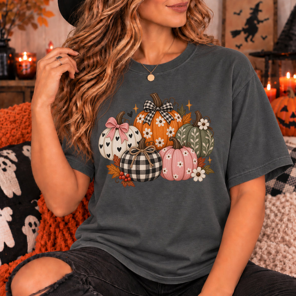 Trendy Fall Shirt For Women, Spooky Season Halloween Pumpkin Gift