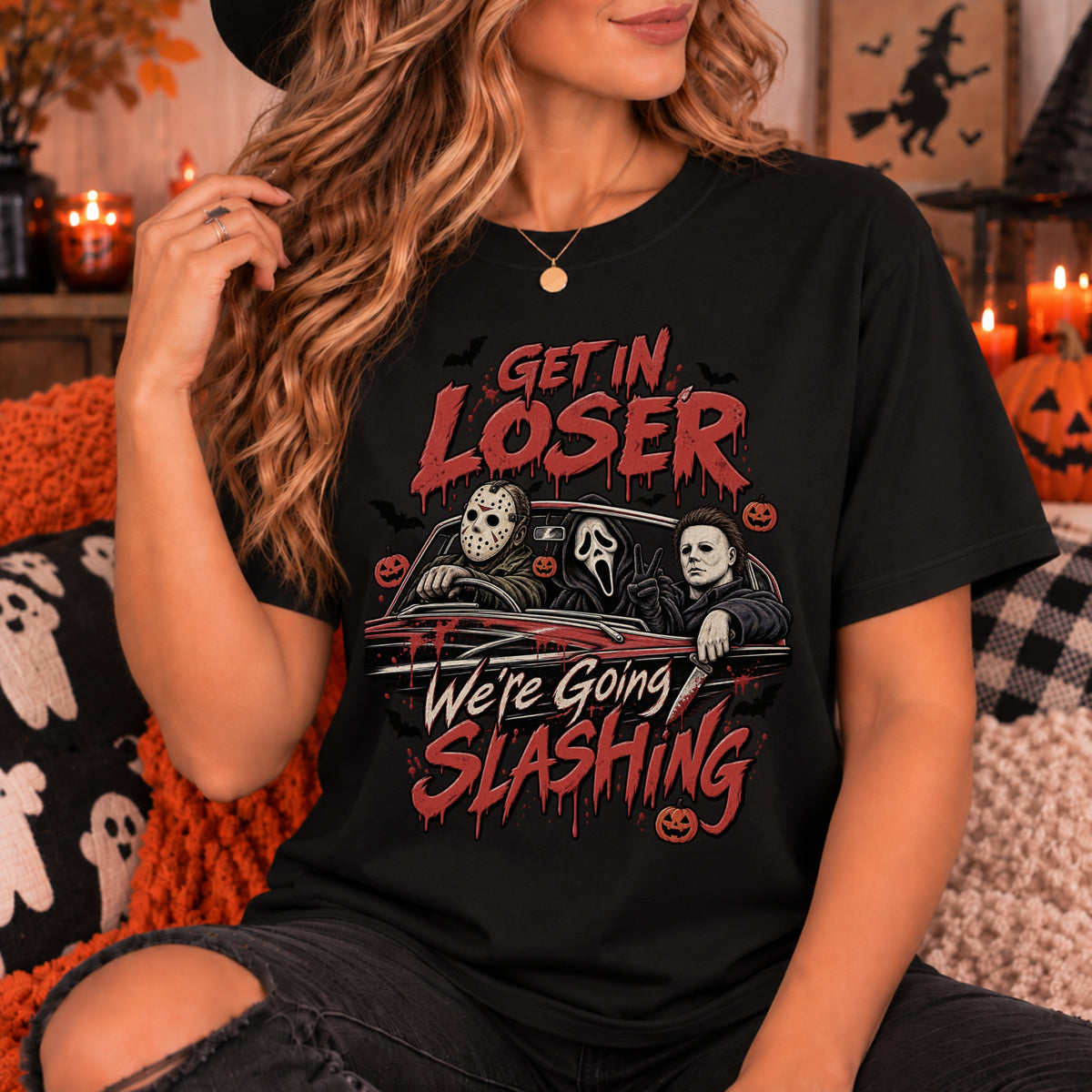 Horror Movie Halloween Slasher Shirt, Spooky Season TShirt, Trendy Fall Gift For Women
