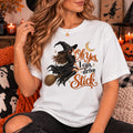Funny I Can Drive Stick Witch Shirt, Spooky Season Halloween TShirt, Trendy Fall Gift For Women