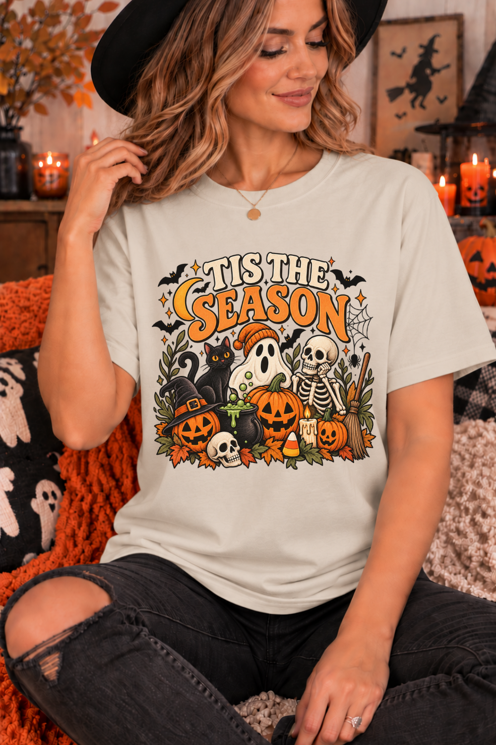 Spooky Season Halloween Ghost Shirt, Tis The Season Fall Gift For Women